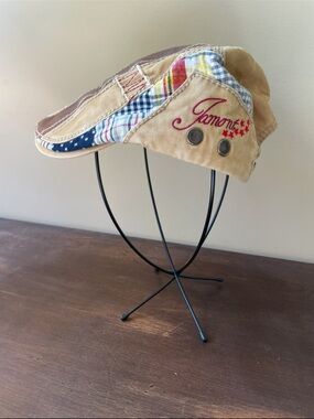Tan Jamont Patchwork Newsboy Cap